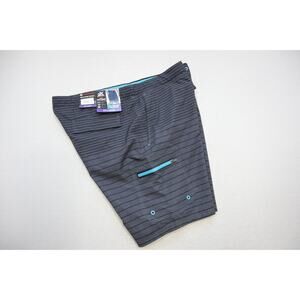 ZeroXposur Swim Trunks Water Cargo Shorts Black Swim Wear Lined Mens Sz XXL 2XL
